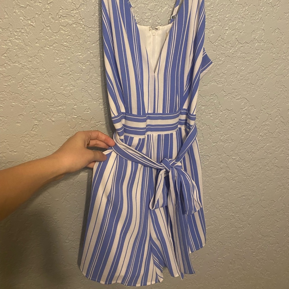 Blue and white romper for sale!